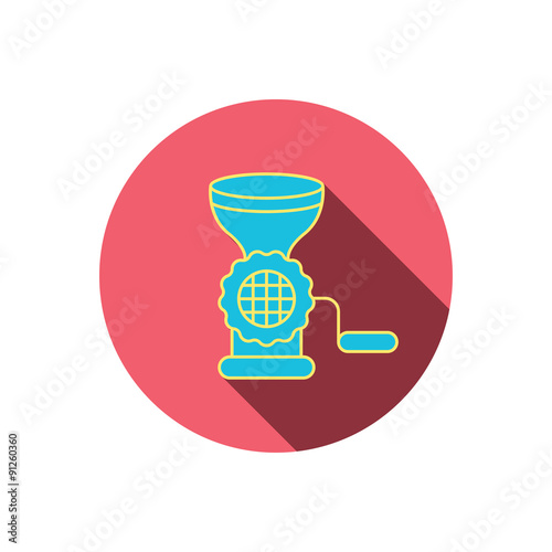 Meat grinder icon. Manual mincer sign.
