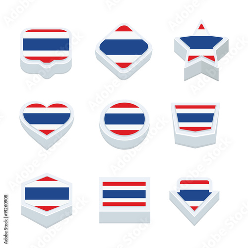 thailand flags icons and button set nine styles Free Download thailand flags icons and button set nine styles - GFXLoad