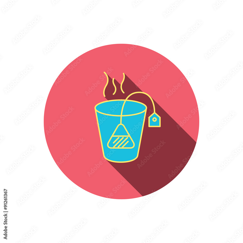 Tea bag icon. Natural hot drink sign. Tea bag icon. Natural hot drink sign.
