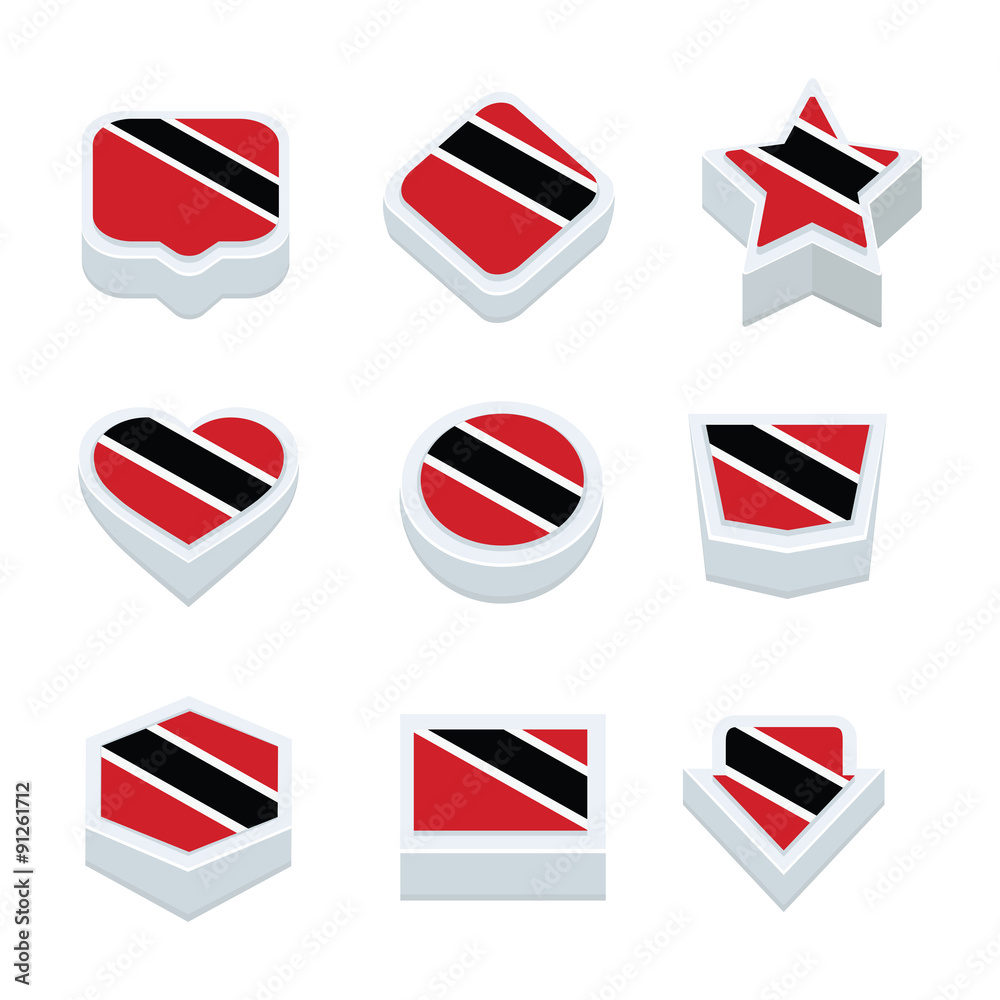 trinidad & tobago flags icons and button set nine styles trinidad & tobago flags icons and button set nine styles