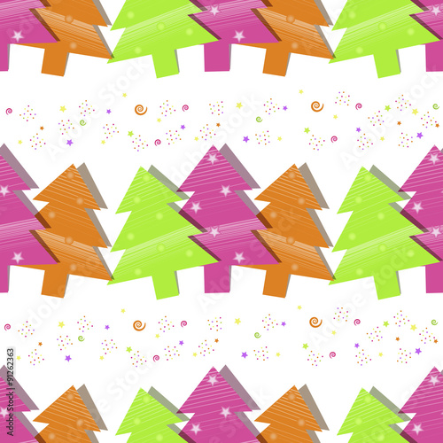 Christmas seamless pattern with Christmas trees on a white background