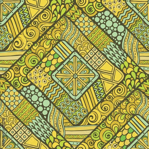 Yellow Geometric Tribal Pattern