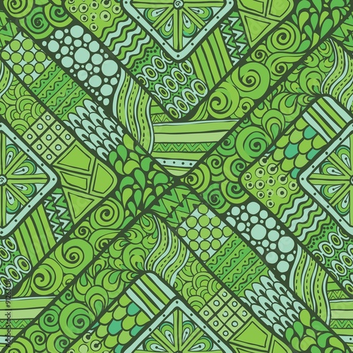 Green Geometric Tribal Pattern
