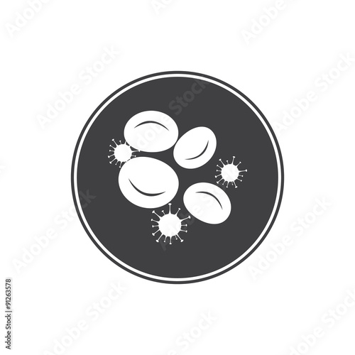 Virus attacks the blood cell icon