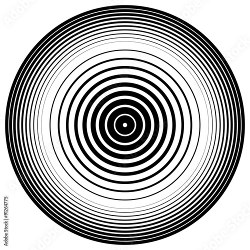 Abstract circle element. Concentric circles, ripple effect. Vect