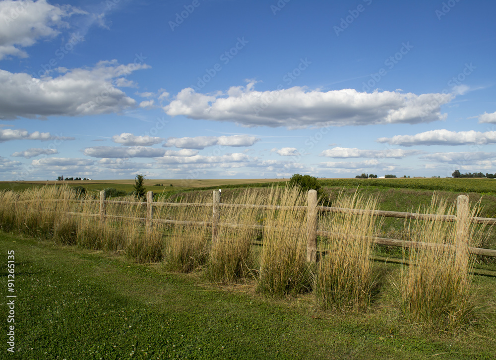 Country Fence on Edge of Newton Iowa Arboretum