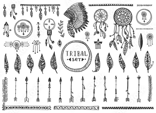 Big tribal vector elements collection