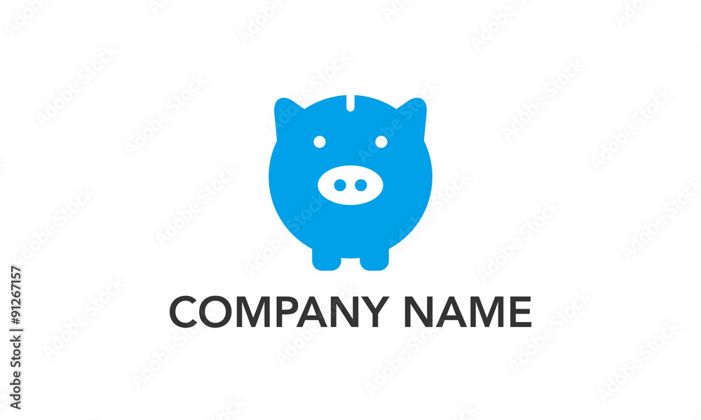 pig with piggy bank logo design concept pig with piggy bank logo design concept
