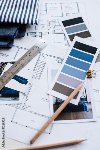 Interior designers working table