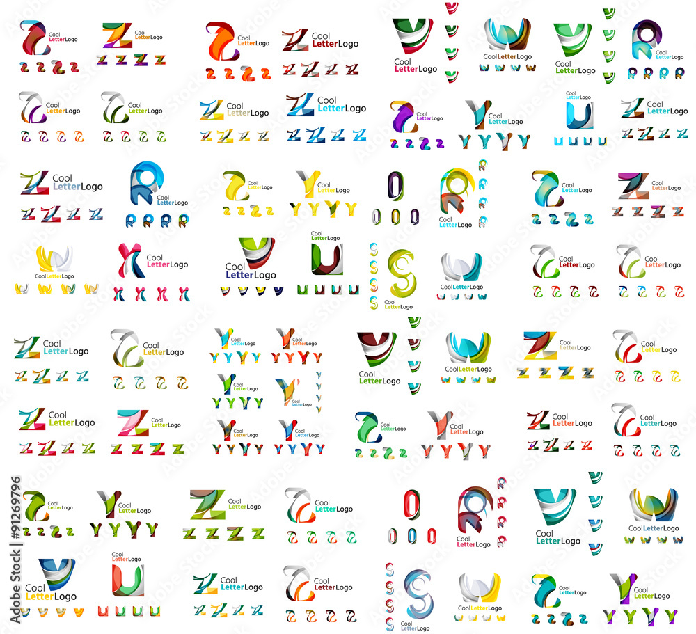 Mega set of letter logos