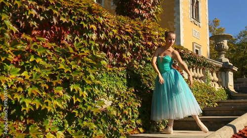 Ballerina in the old park of the palace  photo