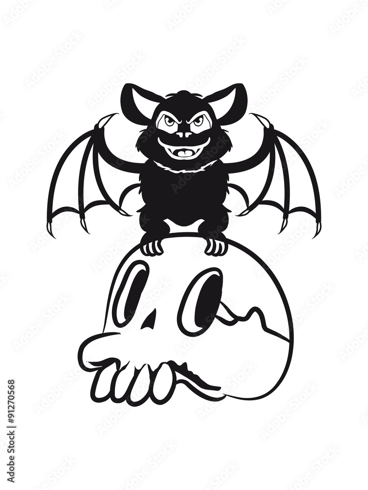 Fototapeta premium halloween skull bat