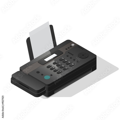 Fax detailed isometric icon