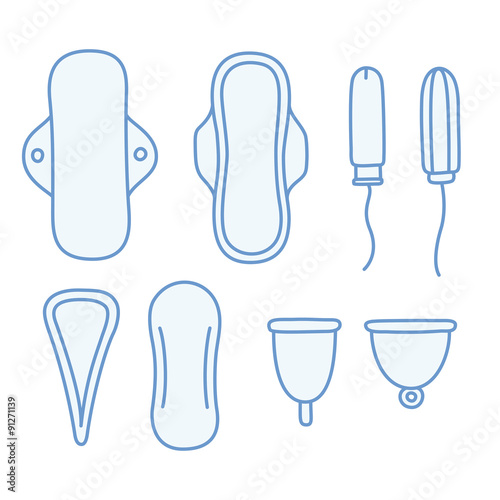 Feminine hygiene products drawings