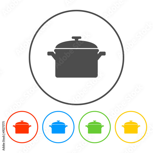 Saucepan icon. Vector illustration.