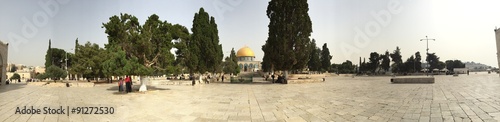 Spianata delle Moschee, Cupola della Roccia, panoramica, Gerusalemme, Israele photo