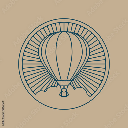 Round logo icon. Air transport and flying.