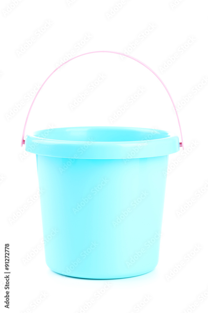 Plastic bucket isolated on white Plastic bucket isolated on white