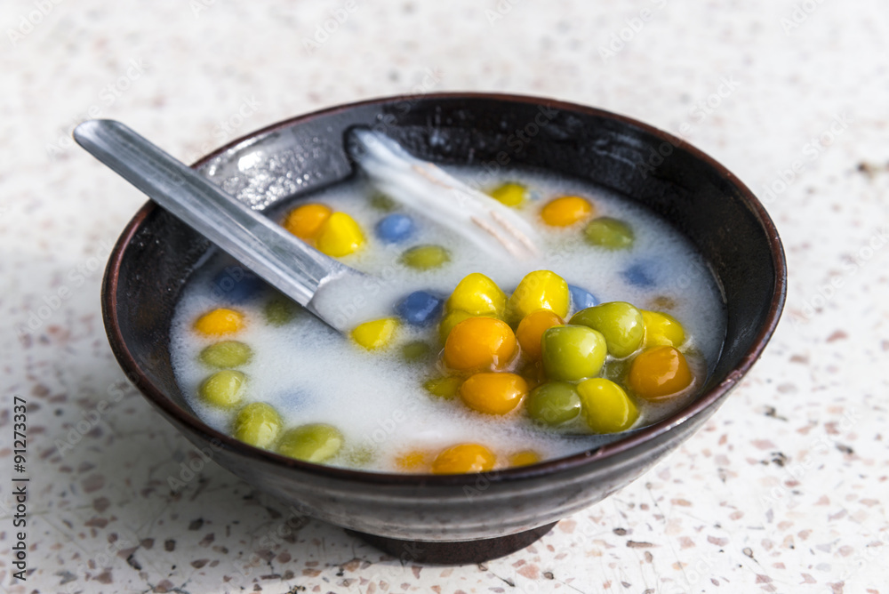 Thai sweet dessert, Bua Loy (Rice Dumplings in Coconut Milk) - Thai sweet dessert, Bua Loy (Rice Dumplings in Coconut Milk) -