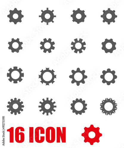 Vector grey gear icon set