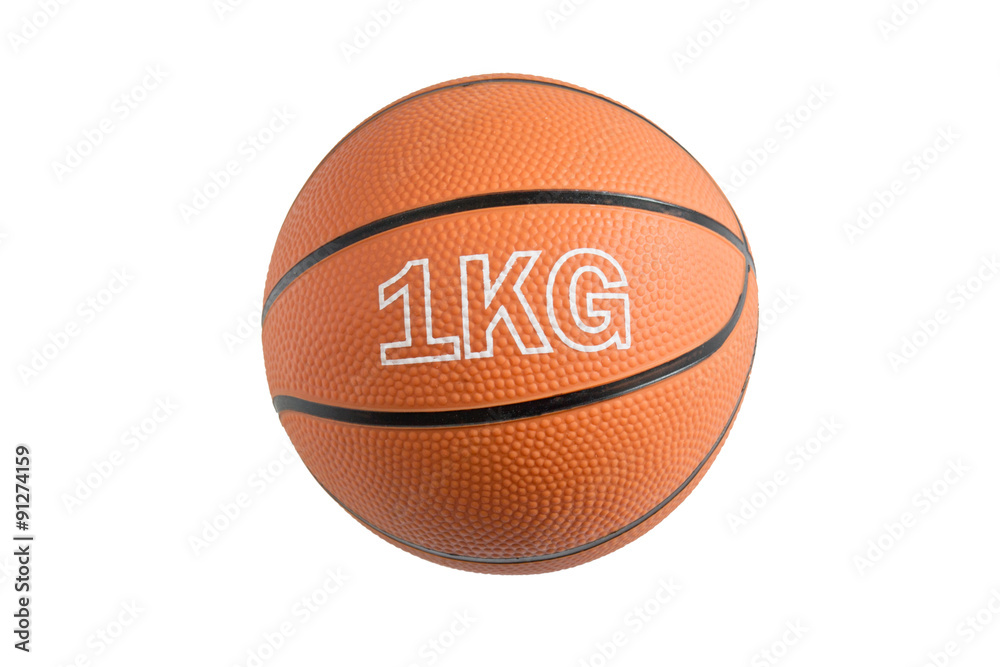 Medicine ball for fitness, muscle building, rehabilitation on white background Medicine ball for fitness, muscle building, rehabilitation on white background