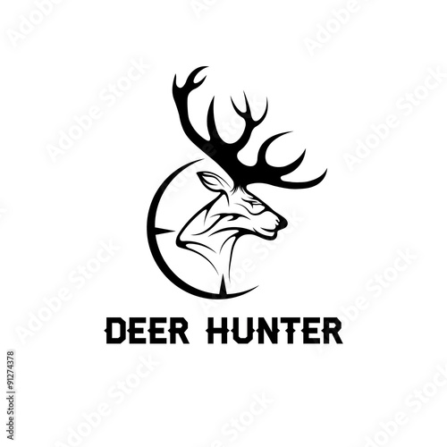 Fototapeta Naklejka Na Ścianę i Meble -  deer hunter vector design template