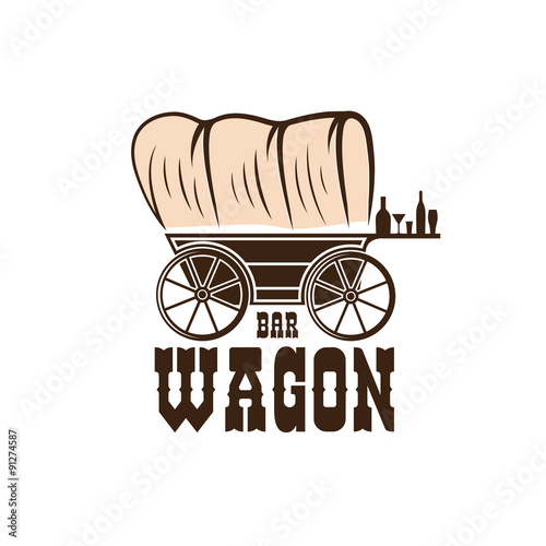 wagon western bar concept vector design template