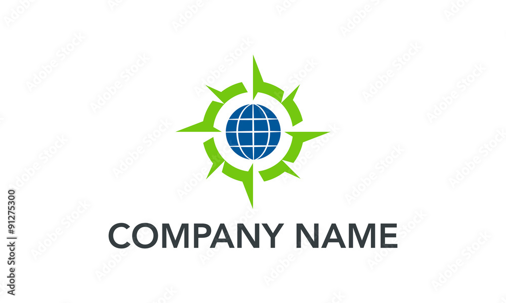 compass map search navigation with globe global logo design template compass map search navigation with globe global logo design template