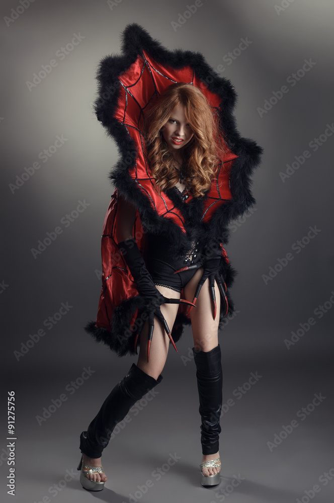 Beautiful redhead girl dressed up for Halloween Beautiful redhead girl dressed up for Halloween