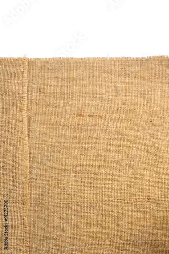 burlap hessian sacking isolated on white