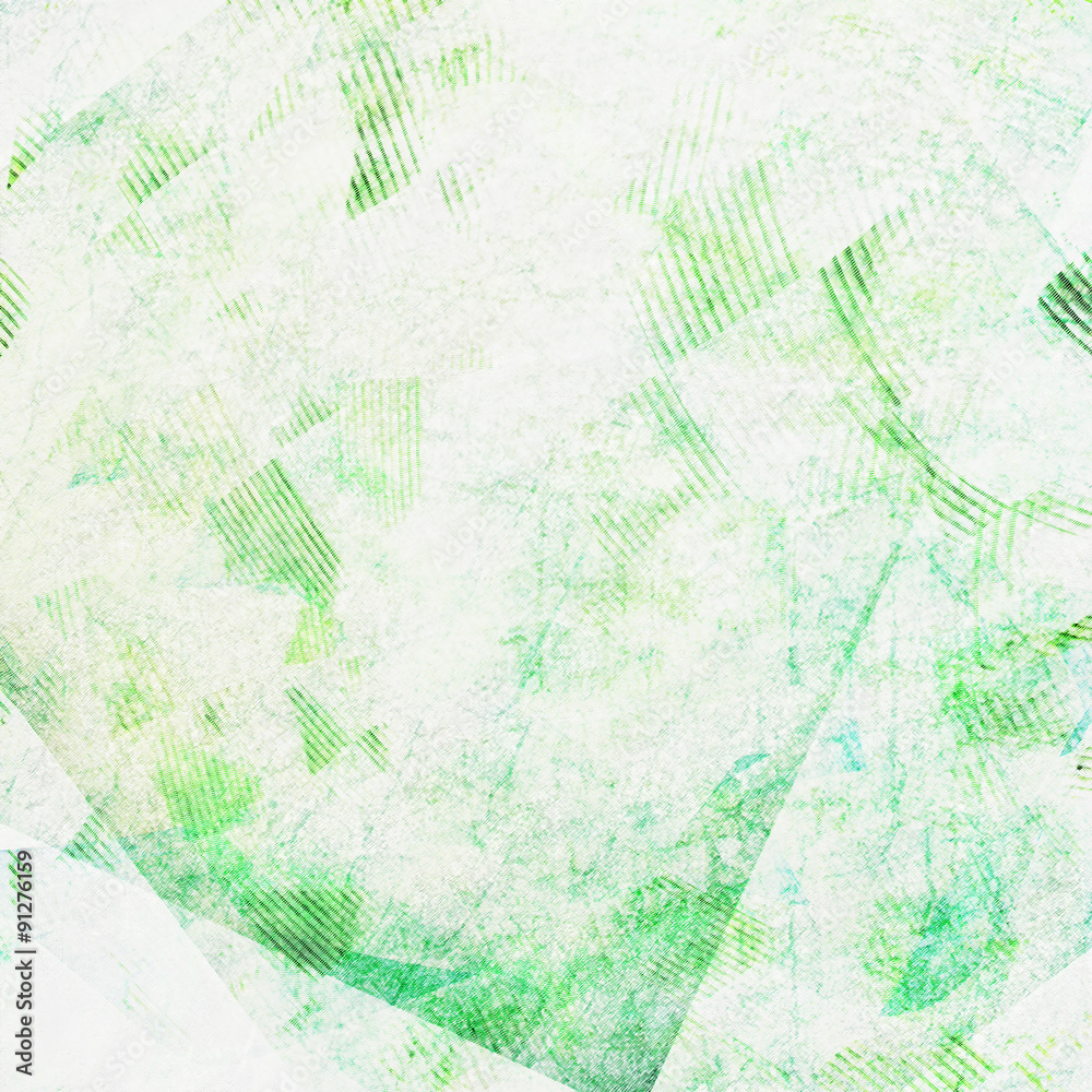Fototapeta premium Abstract green and white background with distressed textures