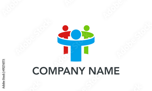teamwork people logo design template