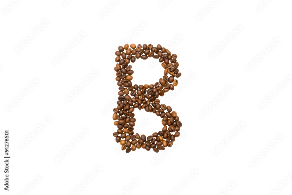 letter B of coffee beans