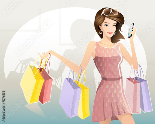 shopping / attractive young woman at shopping 