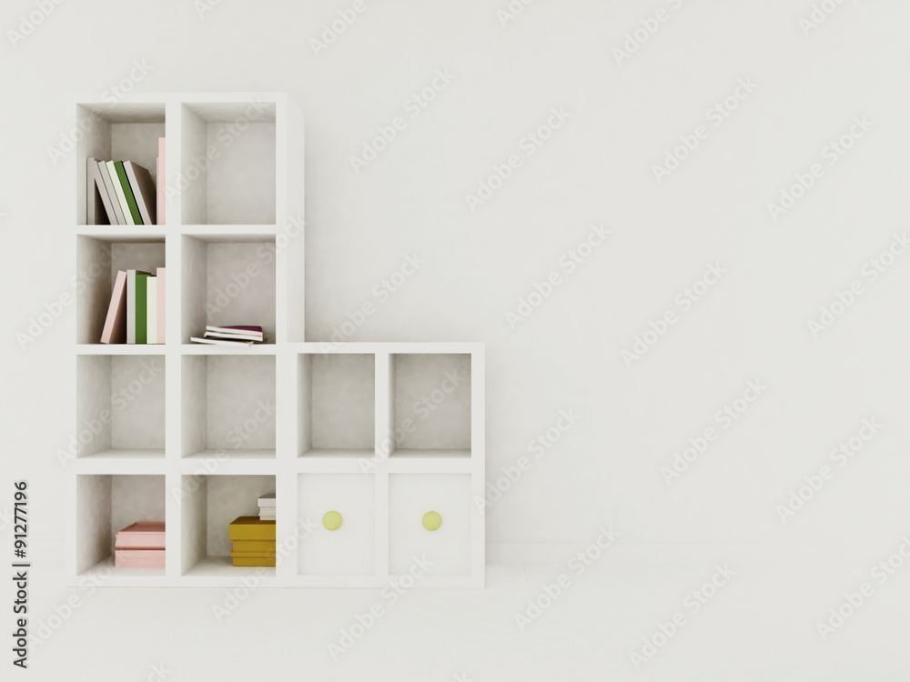 Fototapeta premium shelving on a white background