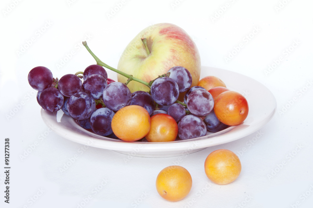 the fruits on a plate the fruits on a plate