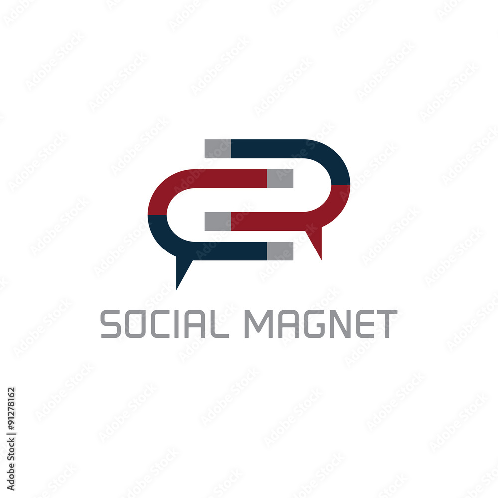 social magnet concept vector design template social magnet concept vector design template