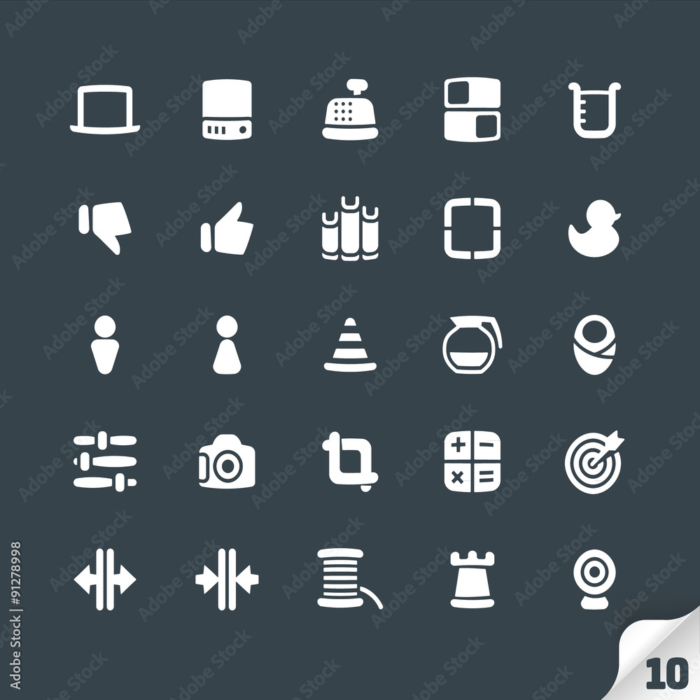 Set of Office and Media Icons Set of Office and Media Icons