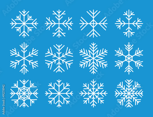 Set of the vector snowflakes icons