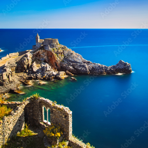 Portovenere, San Pietro church. Cinque terre, Liguria Italy photo