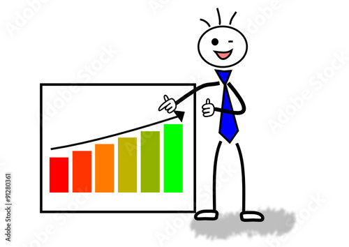 Geschäftsmann mit positiver Gewinnentwicklung