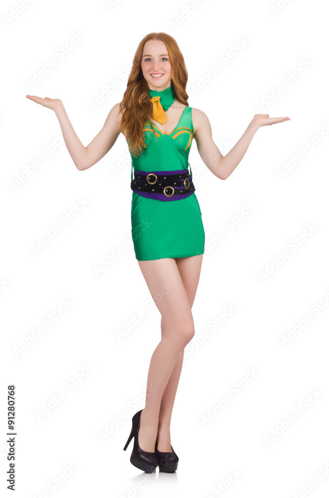 Young nice girl holding isolated on white Young nice girl holding isolated on white