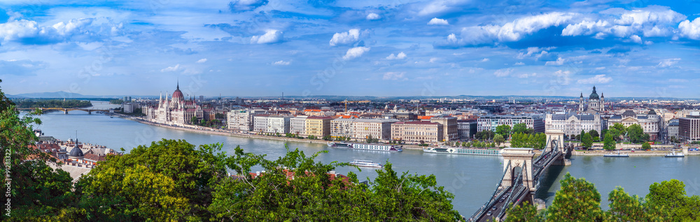Panoramic view of city Budapest - the capital of Hungary