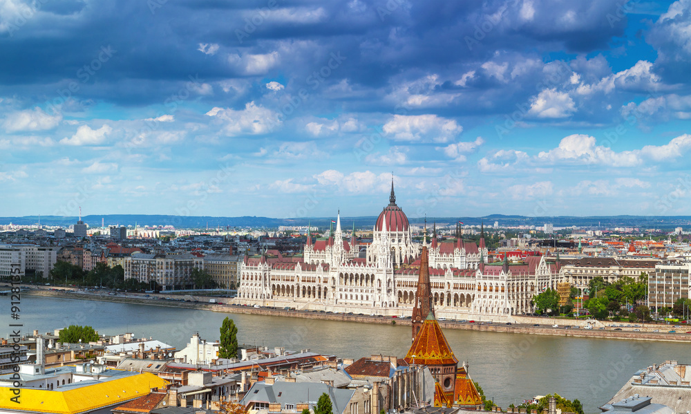 Panoramic view of city Budapest - the capital of Hungary