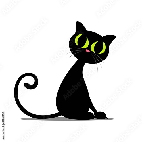 Vector Illustration of a Black Cat