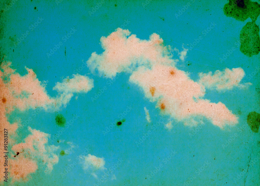 Fototapeta premium Retro sky and clouds background.