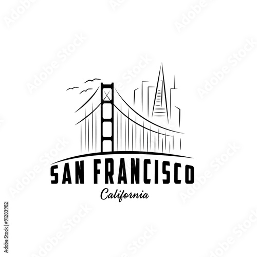 skyline of San Francisco vector design template