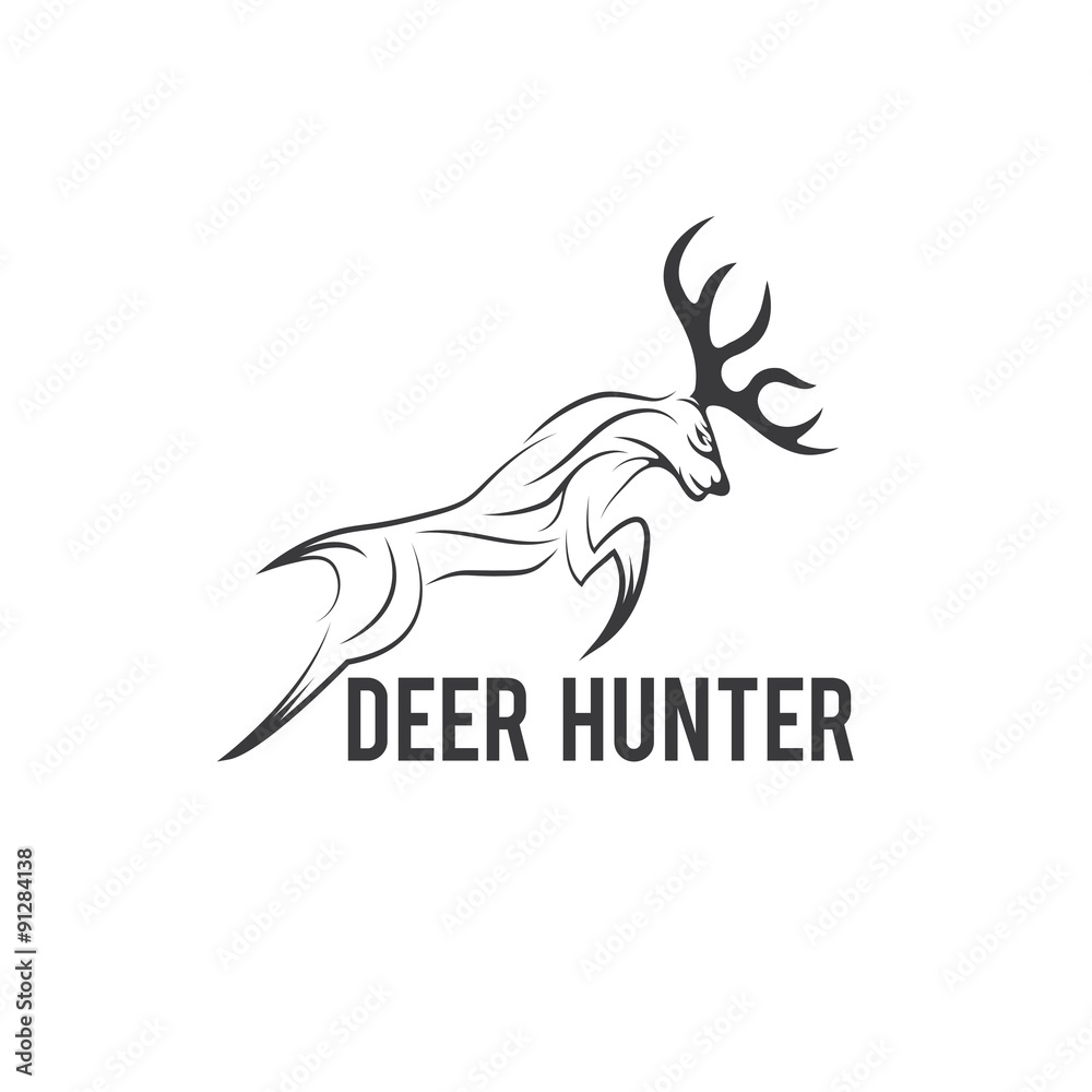 Fototapeta premium deer hunter vector design template
