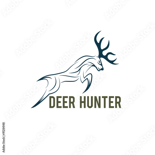 deer hunter vector design template