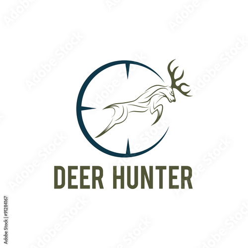 deer hunter vector design template